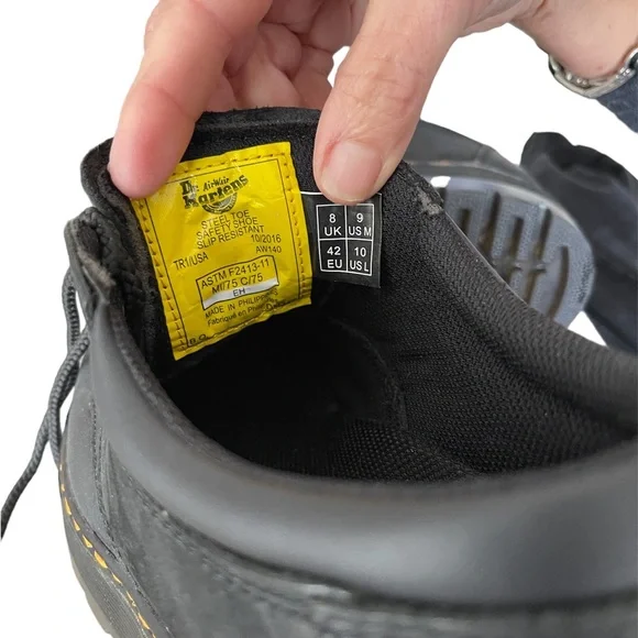 NWOT Dr. Marten's Steel Air Wair Toe Safety Shoe Slip Resistant Men's 9 - Picture 6 of 7